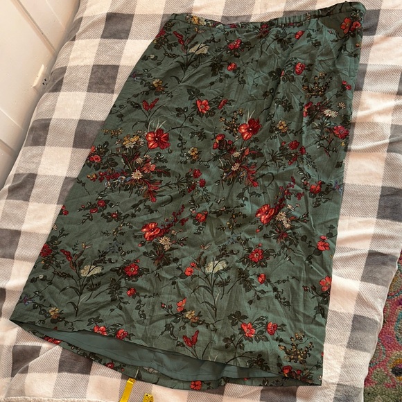 Vintage Pendleton Green Floral A-Line Skirt - Picture 4 of 4